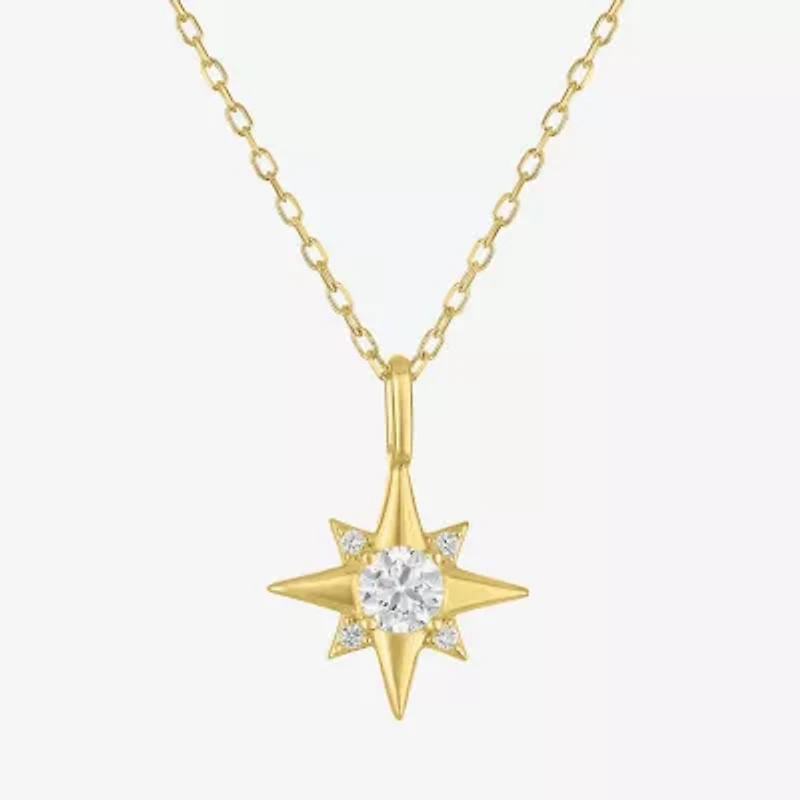 Yes, Please! Womens Lab Created White Sapphire 14K Gold Over Silver Star 2-pc. Jewelry Set