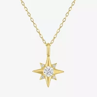 Yes, Please! Womens Lab Created White Sapphire 14K Gold Over Silver Star 2-pc. Jewelry Set
