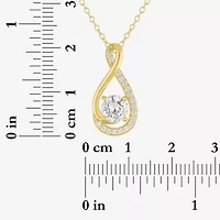 Yes, Please! Womens Lab Created White Sapphire Sterling Silver Round Pendant