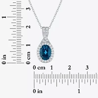 Yes, Please! Womens Genuine Blue Topaz Sterling Silver Pendant