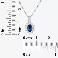 Yes, Please! Womens Lab Created Blue Sapphire Sterling Silver 18 Inch Pendant Necklace