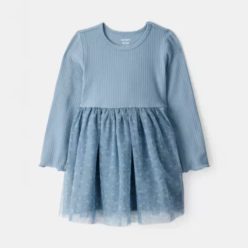 Carter's Toddler Girls Long Sleeve Fitted A-Line Dress