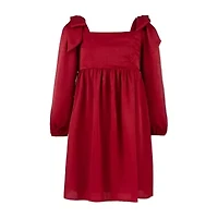 Speechless Big Kid Girls Long Sleeve Satin A-Line Dress