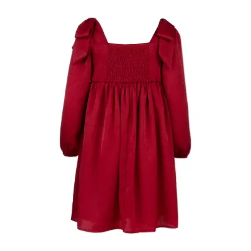 Speechless Big Kid Girls Long Sleeve Satin A-Line Dress