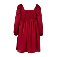 Speechless Big Kid Girls Long Sleeve Satin A-Line Dress