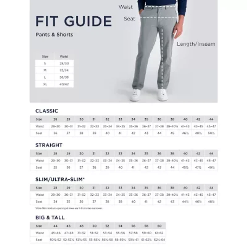 Haggar Life Khaki Comfort Chino Mens Straight Fit Flat Front Pant