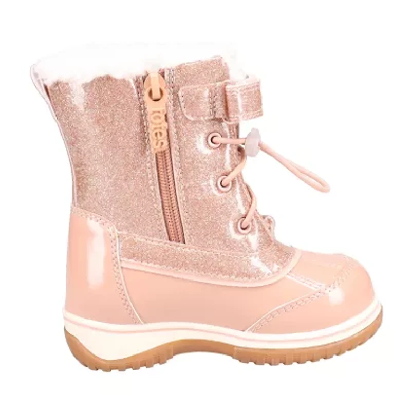 Totes Toddler Girls Quackquack Waterproof Insulated Flat Heel Winter Boots