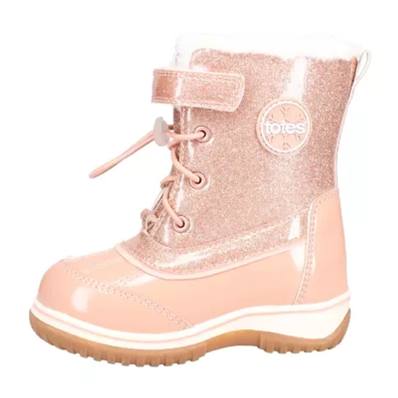 Totes Toddler Girls Quackquack Waterproof Insulated Flat Heel Winter Boots