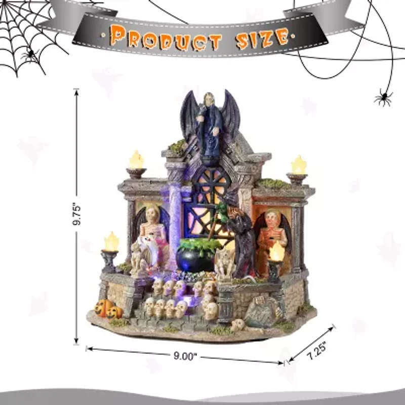 Glitzhome 9.75 Village Decor Halloween Tabletop Decor