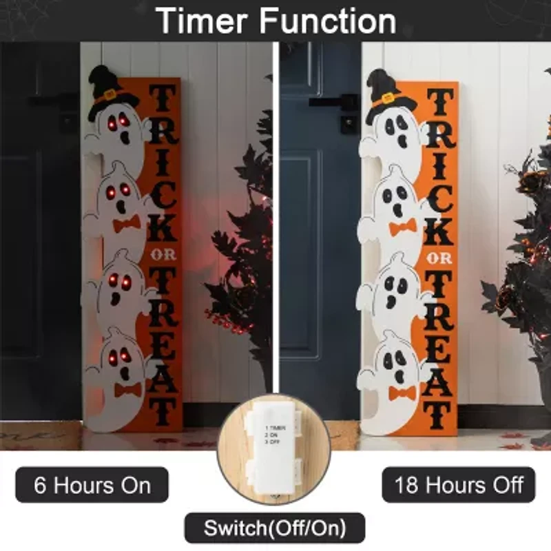 Glitzhome 42" Porch Decor Halloween Porch Sign