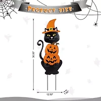 Glitzhome 36"H Halloween Metal  Black Cat Halloween Yard Art