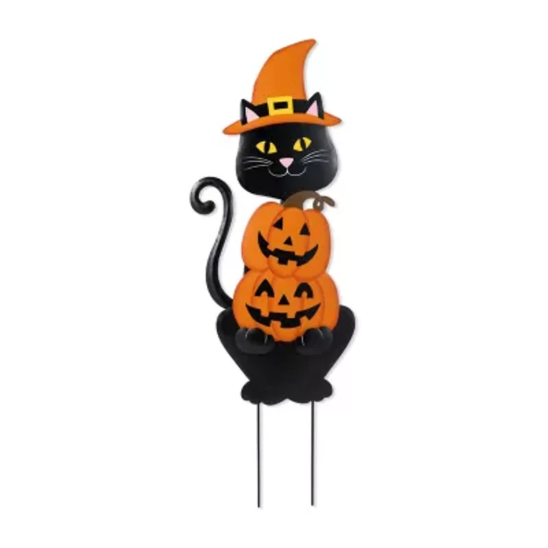 Glitzhome 36"H Halloween Metal Black Cat Halloween Yard Art