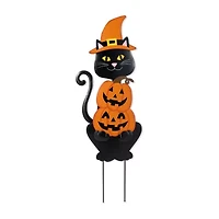 Glitzhome 36"H Halloween Metal  Black Cat Halloween Yard Art