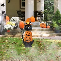 Glitzhome 36"H Halloween Metal  Black Cat Halloween Yard Art
