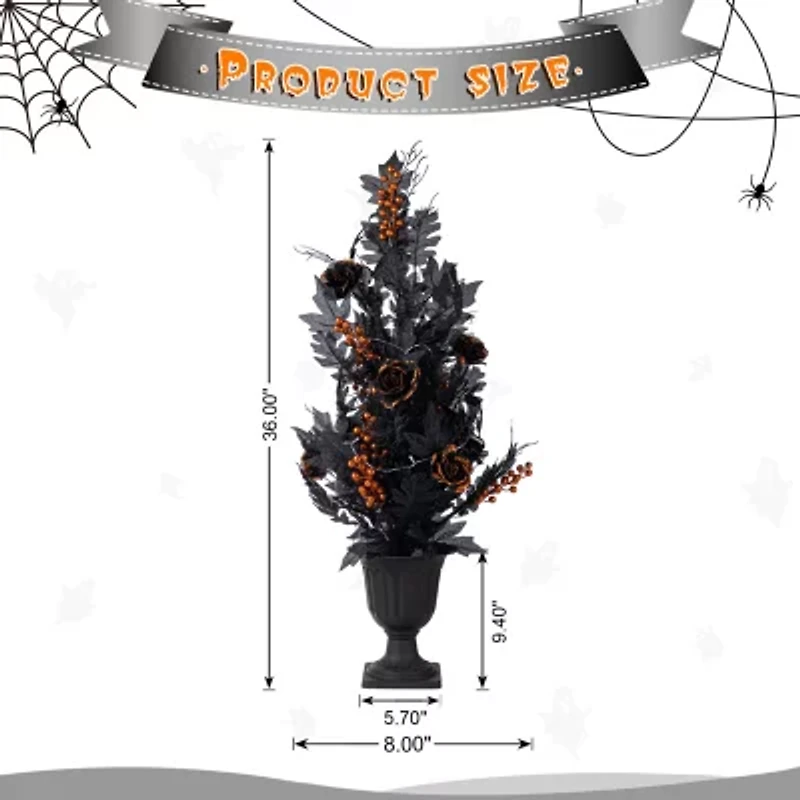 Glitzhome 36" Porch Tree Halloween Tabletop Decor