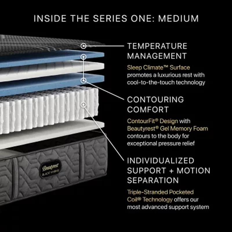 Beautyrest Black Series One 13" Hybrid Medium Tight Top - Mattress Only