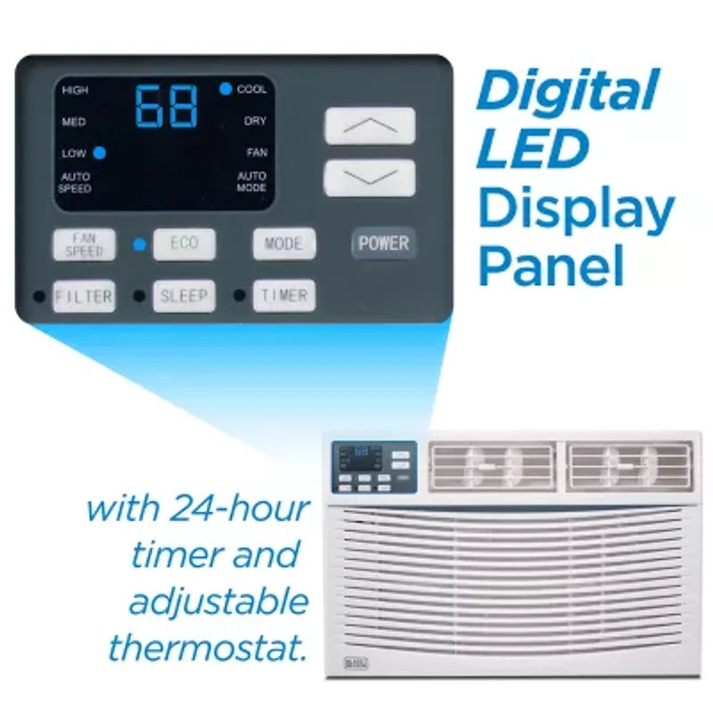 8000 BTU Window ACUnit Black+Decker With Remote Control Cools To 350Sq Ft Energy Efficient