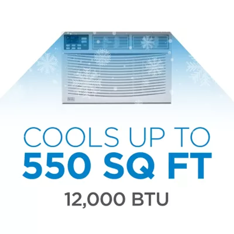 12000 BTU Window ACUnit Black+Decker With Remote Control Cools To 450Sq Ft Energy Efficient