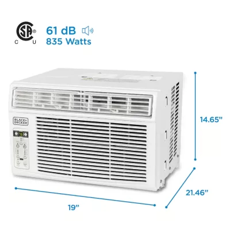 Black+Decker BD10WT6 Window Air Conditioner Remote Control 10000 BTU Cools Up To 450 Sq Ft White
