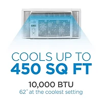 Black+Decker BD10WT6 Window Air Conditioner Remote Control 10000 BTU Cools Up To 450 Sq Ft White