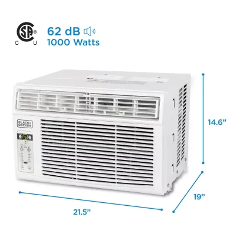 Black+Decker BD12WT6 Window Air Conditioner With Remote 12000 BTU Cools Up To 550Sq Ft Energy Efficient