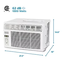 Black+Decker BD12WT6 Window Air Conditioner With Remote 12000 BTU Cools Up To 550Sq Ft Energy Efficient