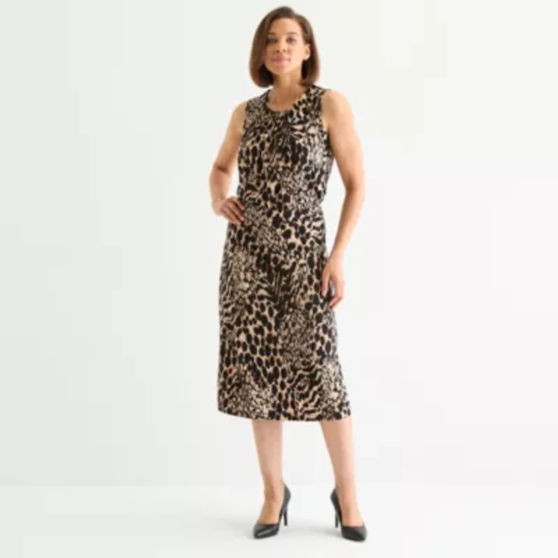 Black Label by Evan-Picone Womens Midi A-Line Skirt