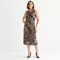 Black Label by Evan-Picone Womens Midi A-Line Skirt