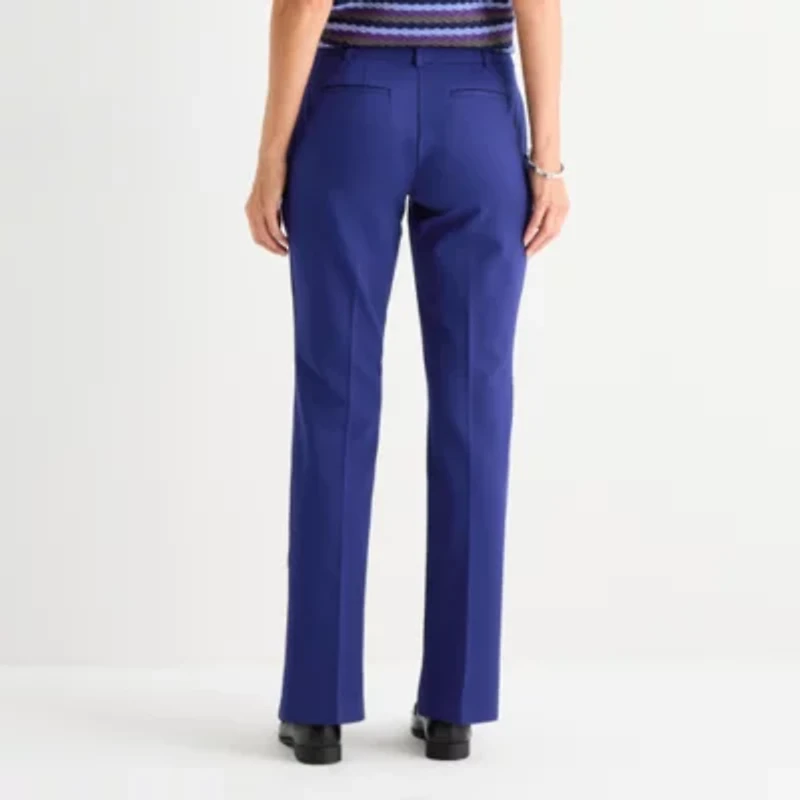 Liz Claiborne Audra Ponte Womens Tall Straight Mid Rise Trouser