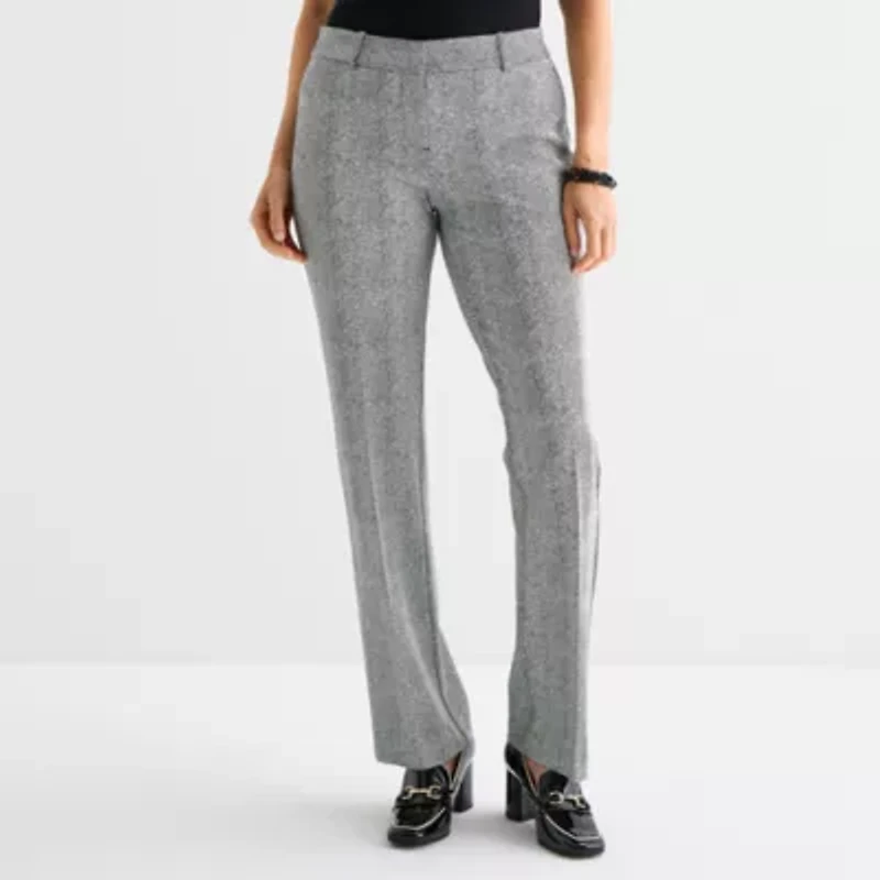 Liz Claiborne Audra Ponte Womens Tall Straight Mid Rise Trouser