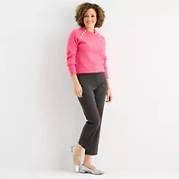 Liz Claiborne Lisa Womens Tall Stretch Fabric Slim Mid Rise Ankle Pant