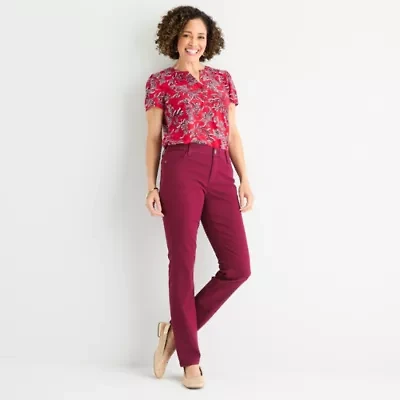 Liz Claiborne Sara Womens Skinny Fit Slim Petite Jean