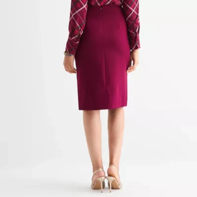 Liz Claiborne Womens Mid Rise Pencil Skirt Petite