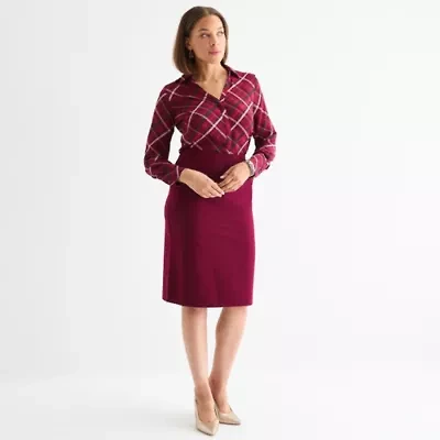 Liz Claiborne Womens Mid Rise Pencil Skirt Petite