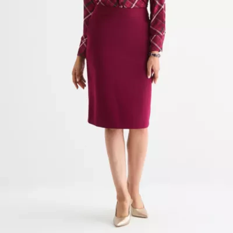 Liz Claiborne Womens Mid Rise Pencil Skirt Petite