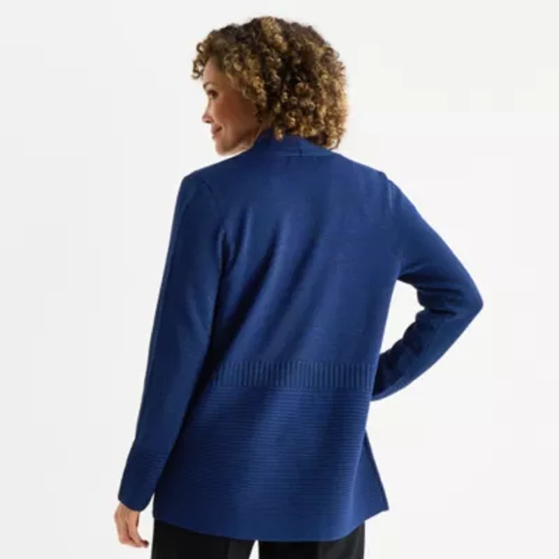 Liz Claiborne Womens Long Sleeve Open Front Cardigan