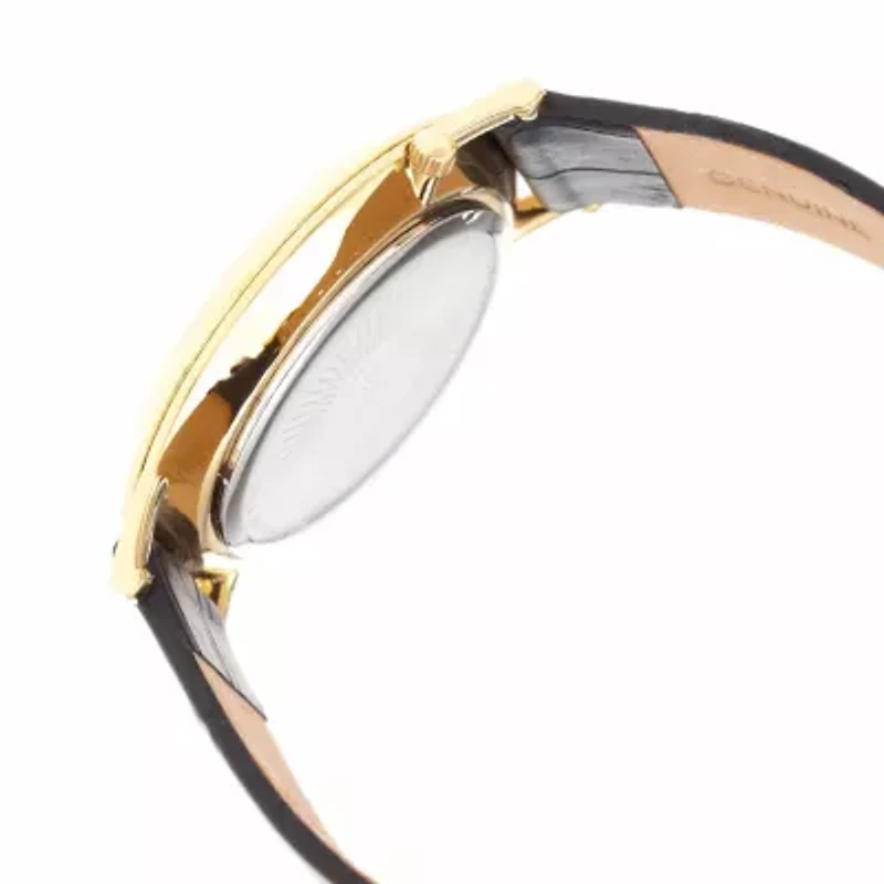 Armitron® Mens Gold-Tone Black Dial Diamond-Accent Watch