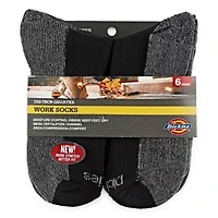 Dickies Dri-Tech Work Mens Multi-Pack 6 Pair Quarter Ankle Socks