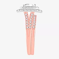 Signature By Modern Bride 1 1/2 CT. T.W. Lab-Grown (H-I / SI1-SI2) Diamond 10K or 14K Gold Emerald Halo Bridal Set