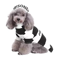 Pet Life Striped Retro Inmate Prisoner Uniform Dog Costume