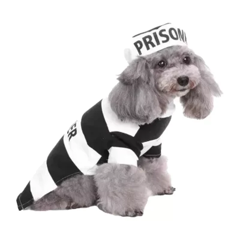 Pet Life Striped Retro Inmate Prisoner Uniform Dog Costume