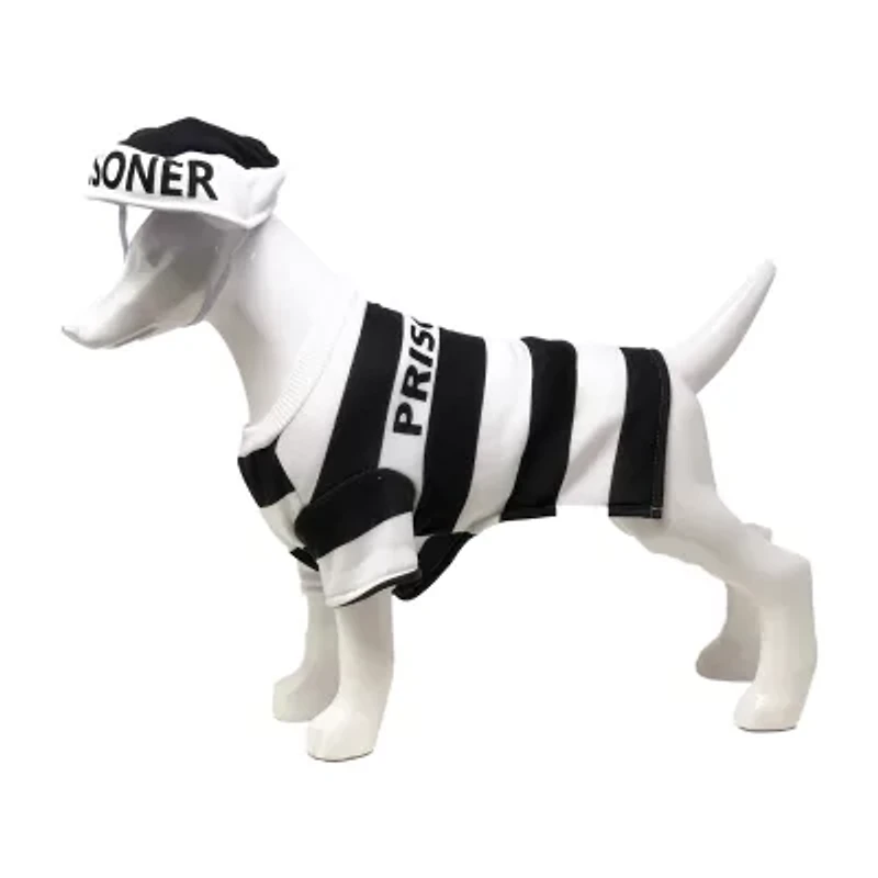 Pet Life Striped Retro Inmate Prisoner Uniform Dog Costume