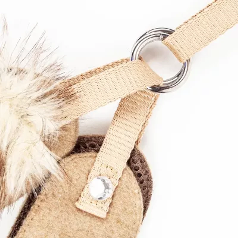 Pet Life Luxe 'Furracious' 2-In-1 Mesh Reversed Adjustable-Leash W/ Removable Fur Collar Dog Harness