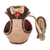 Pet Life Luxe 'Dapperbone' 2-In-1 Mesh Reversed Adjustable-Leash W/ Fashion Bowtie Dog Harness