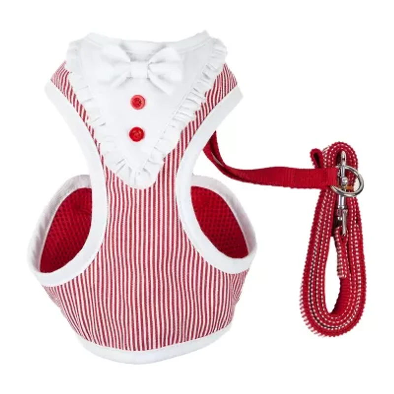 Pet Life Luxe 'Spawling' 2-In-1 Mesh Reversed Adjustable-Leash W/ Fashion Bowtie Dog Harness