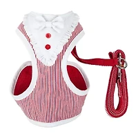 Pet Life Luxe 'Spawling' 2-In-1 Mesh Reversed Adjustable-Leash W/ Fashion Bowtie Dog Harness