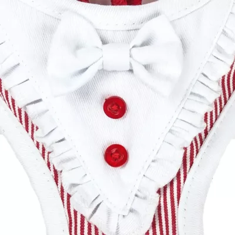 Pet Life Luxe 'Spawling' 2-In-1 Mesh Reversed Adjustable-Leash W/ Fashion Bowtie Dog Harness