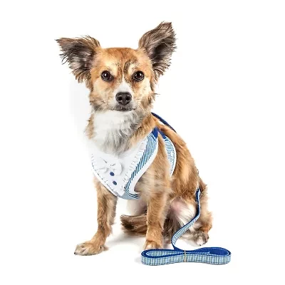 Pet Life Luxe 'Spawling' 2-In-1 Mesh Reversed Adjustable-Leash W/ Fashion Bowtie Dog Harness
