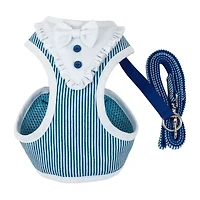 Pet Life Luxe 'Spawling' 2-In-1 Mesh Reversed Adjustable-Leash W/ Fashion Bowtie Dog Harness