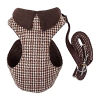Pet Life Luxe 'Houndsome' 2-In-1 Mesh Reversible Plaided Collared Adjustable-Leash Dog Harness